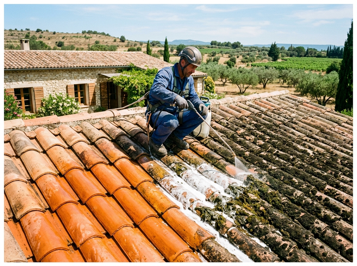 D&eacute;moussage toiture